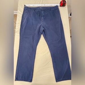 Old Navy Slim Blue Chino Pants 40x Men's Cotton Twill Flat Front Casual